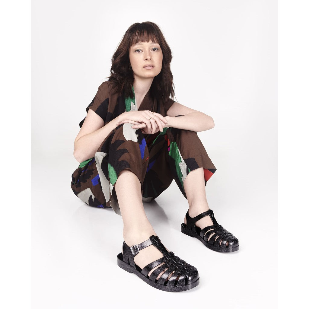 Melissa MELISSA POSSESSION SHINY SANDAL AU689 GLITTER BLACK