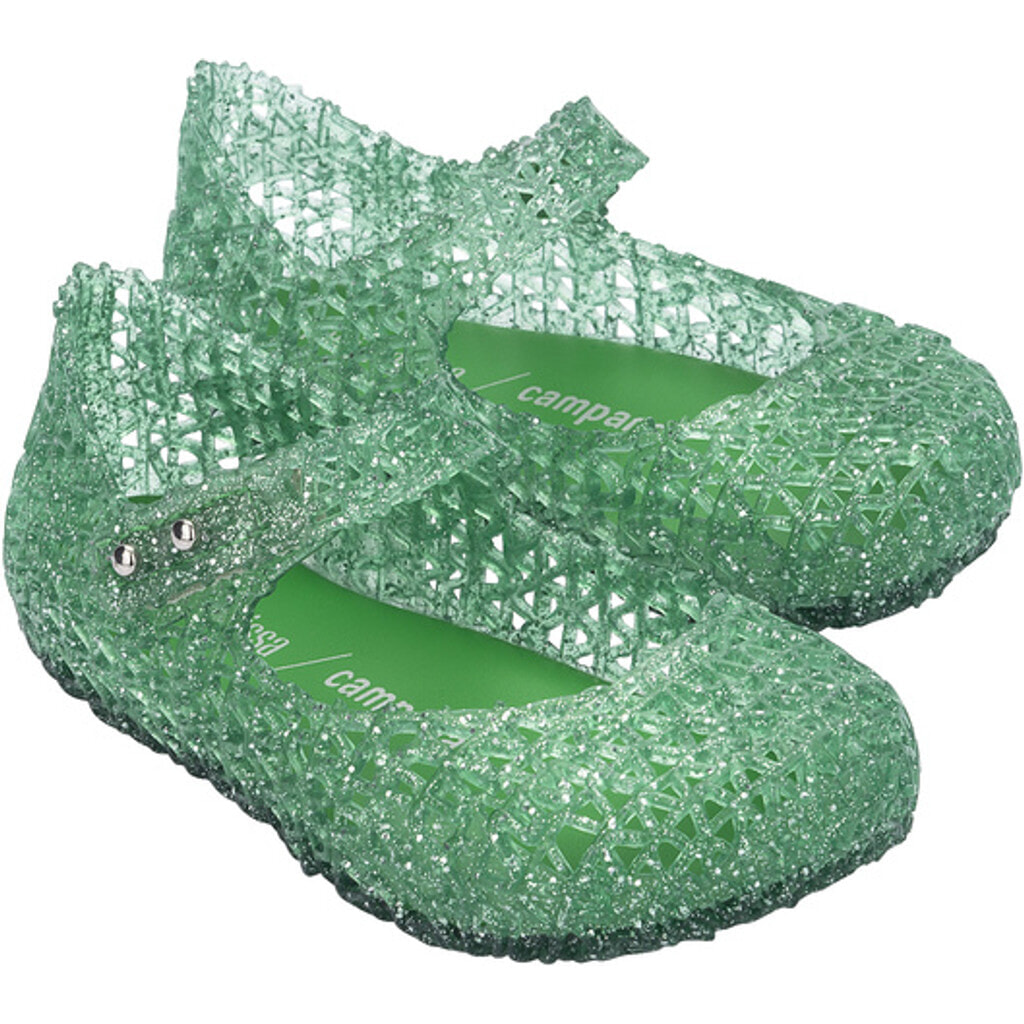Mini Melissa MINI MELISSA CAMPANA PAPEL BB SANDAL AJ846 GREEN GLITTER