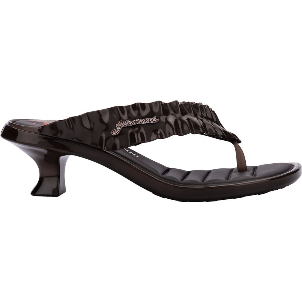 GANNI Melissa Thong Kitten Heel x Ganni AD BX379 BROWN