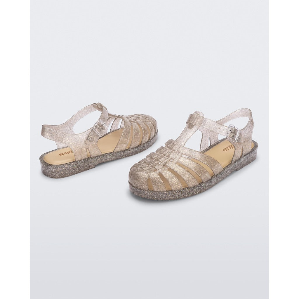 MELISSA POSSESSION SHINY - BEIGE SILVER GLITTER – melissashoesnordics