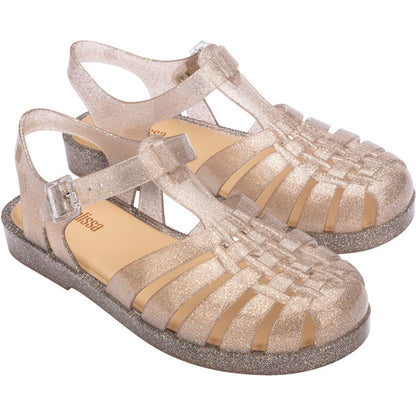 Melissa MELISSA POSSESSION SHINY SANDAL BF134 BEIGE SILVER GLITTER