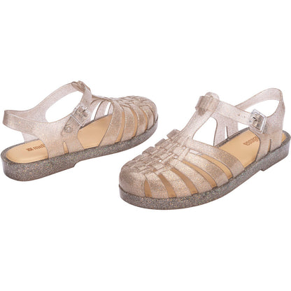 Melissa MELISSA POSSESSION SHINY SANDAL BF134 BEIGE SILVER GLITTER