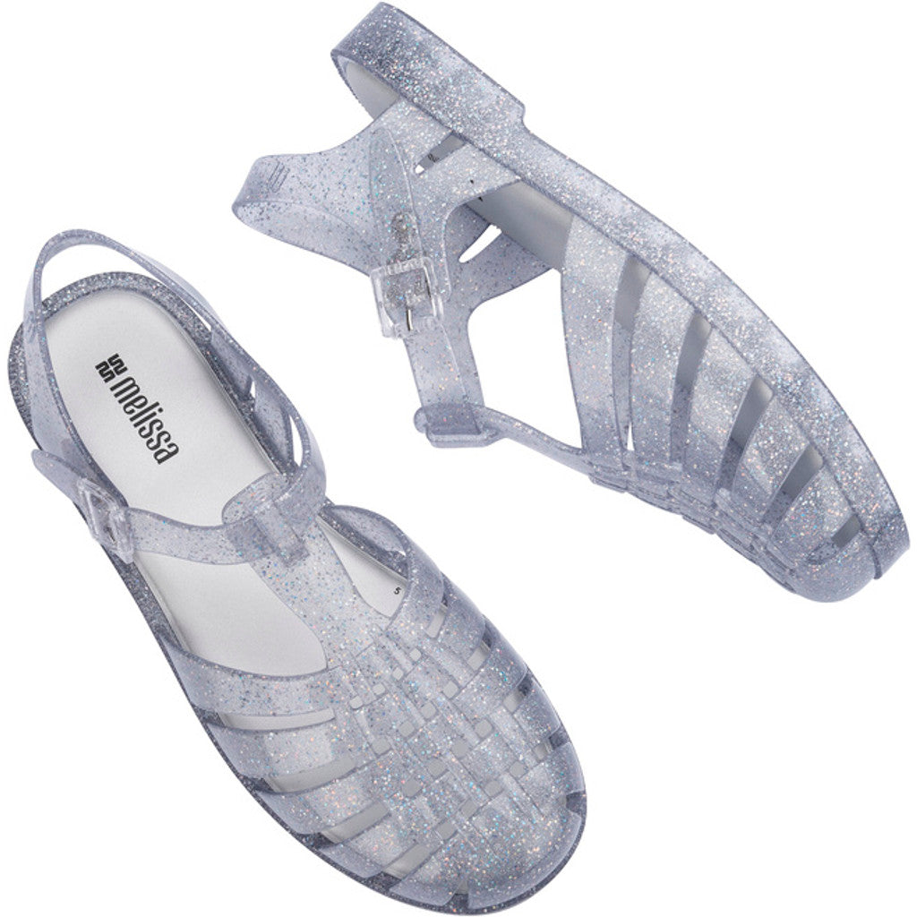 Melissa MELISSA POSSESSION SHINY SANDAL BR229 GLITTER CLEAR SILVER