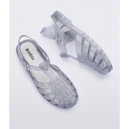 Melissa MELISSA POSSESSION SHINY SANDAL BR229 GLITTER CLEAR SILVER