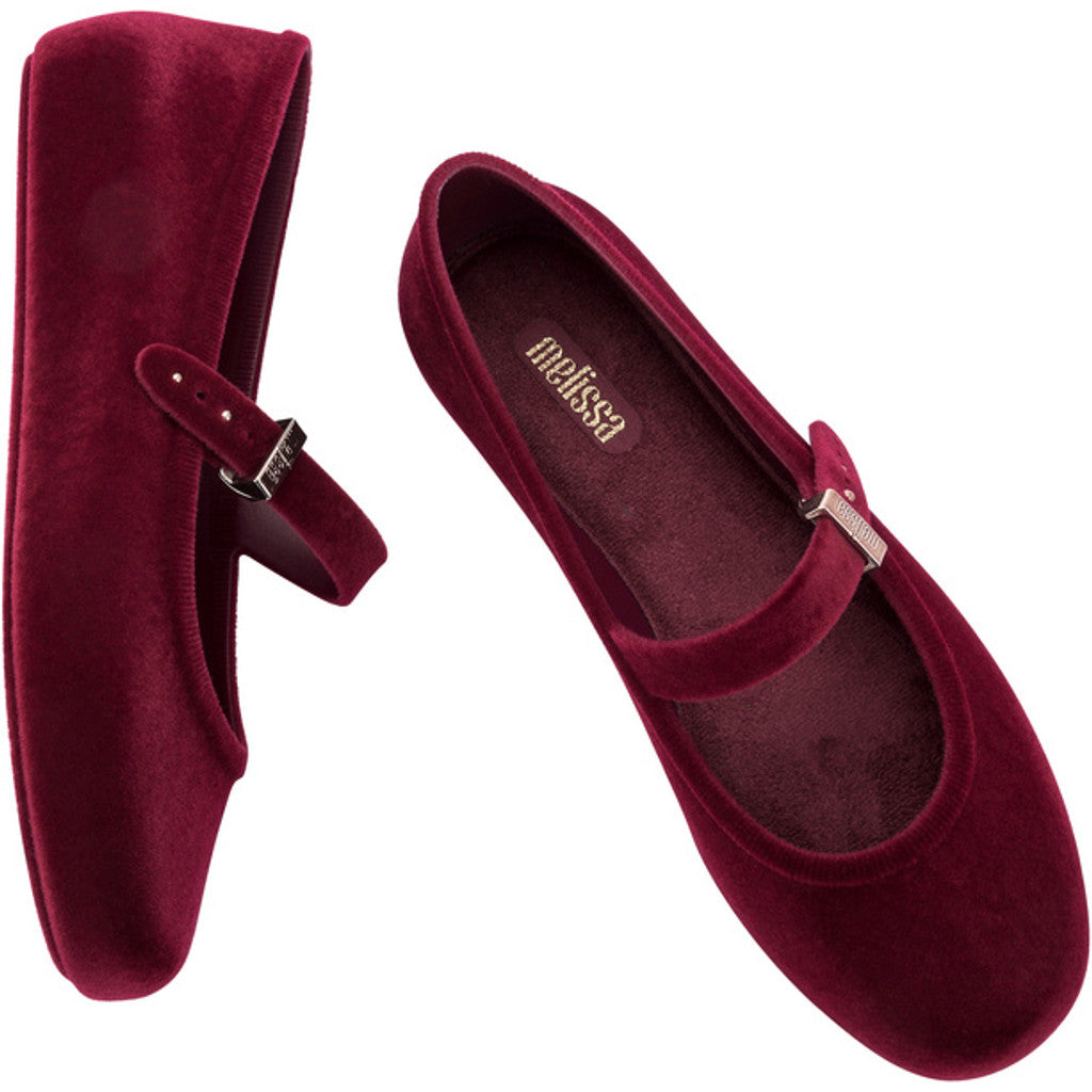 Melissa MELISSA SOFT BALLERINA VELVET II AD  BN601 RED FLOCKED
