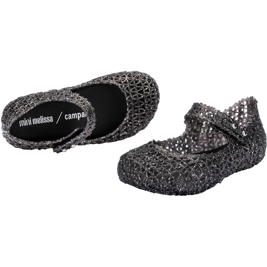 Mini Melissa Mini Melissa Campana Papel BB BALLERINA AJ850 BLACK GLITTER