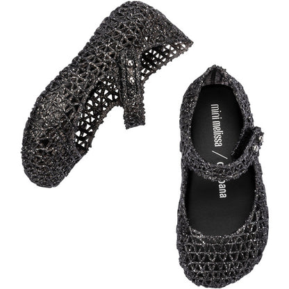 Mini Melissa Mini Melissa Campana Papel BB BALLERINA AJ850 BLACK GLITTER