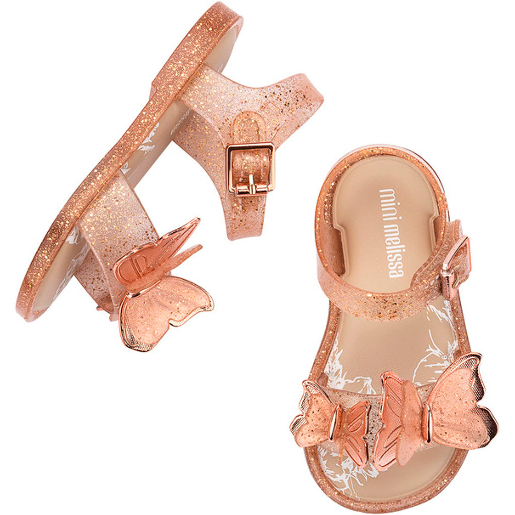 Mini Melissa Mini Melissa Fly Sandal Iii Bb SANDAL BN945 BEIGE GLITTER