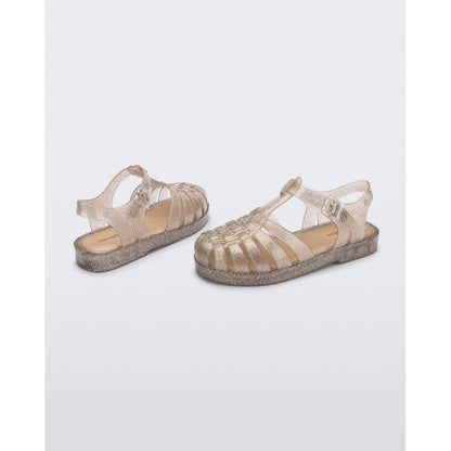 Mini Melissa MINI MELISSA POSSESSION SHINY INF SANDAL BF142 BEIGE SILVER GLITTER