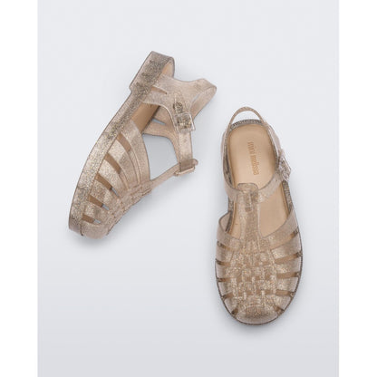 Mini Melissa MINI MELISSA POSSESSION SHINY INF SANDAL BF142 BEIGE SILVER GLITTER