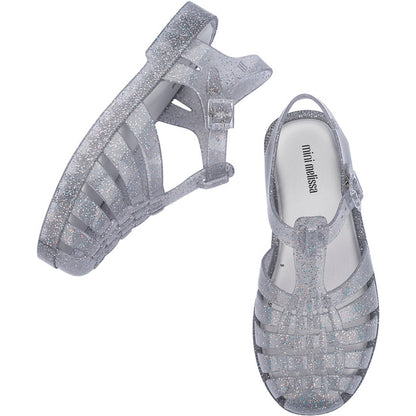 Mini Melissa Mini Melissa Possession Shiny Inf SANDAL BR228 GLITTER CLEAR SILVER