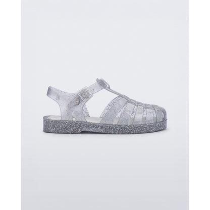 Mini Melissa Mini Melissa Possession Shiny Inf SANDAL BR228 GLITTER CLEAR SILVER