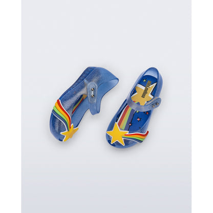 Mini Melissa MINI MELISSA ULTRAGIRL COLORS BB BALLERINA BN550 BLUE GLITTER/YELLOW