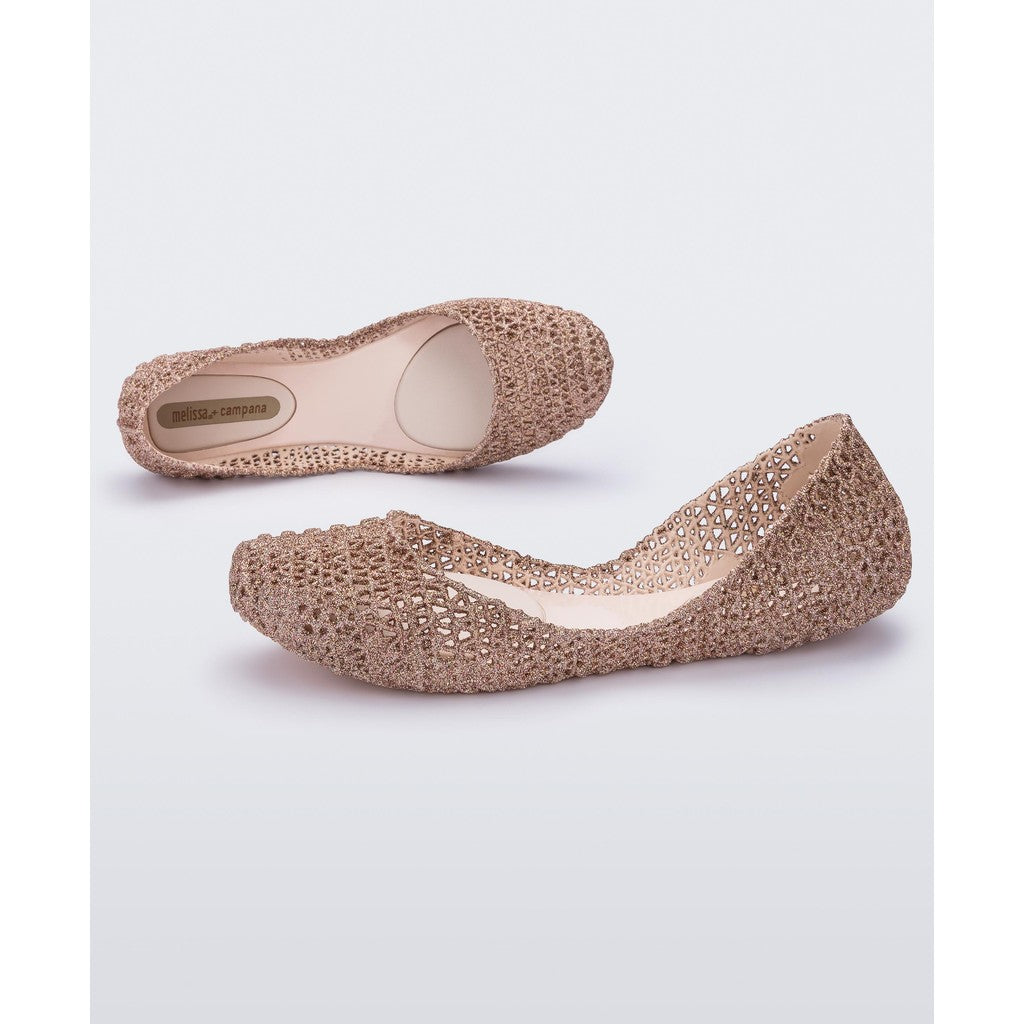 Melissa Melissa Campana Papel VII Sp Ad SANDAL 52326 BEIGE/ GLITTER