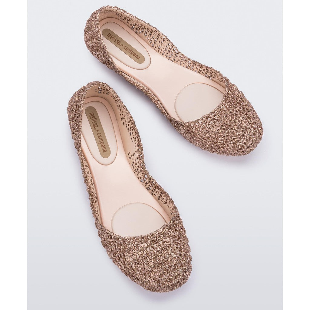 Melissa Melissa Campana Papel VII Sp Ad SANDAL 52326 BEIGE/ GLITTER
