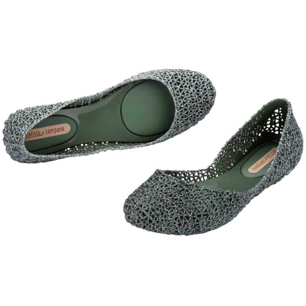 Melissa Melissa Campana Papel VII Sp Ad SANDAL BT089 GLITTER GREEN