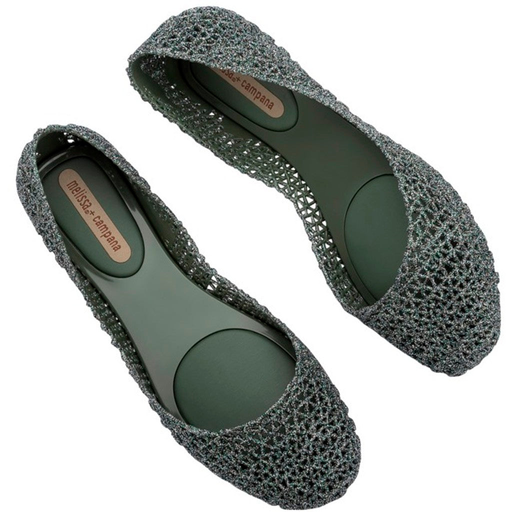 Melissa Melissa Campana Papel VII Sp Ad SANDAL BT089 GLITTER GREEN