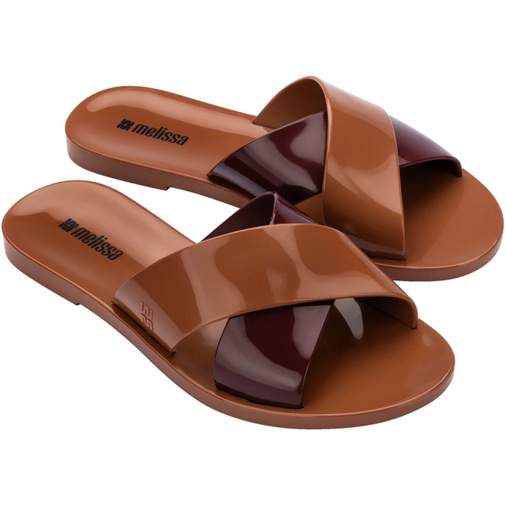Melissa Melissa Essential Cross Slide AD SLIDE BU403 BROWN/BURGUNDY