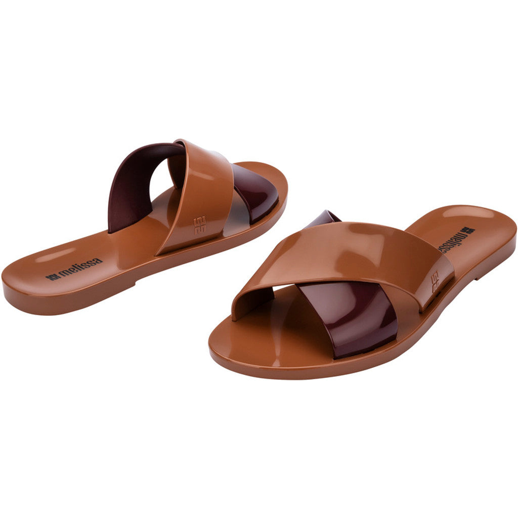 Melissa Melissa Essential Cross Slide AD SLIDE BU403 BROWN/BURGUNDY