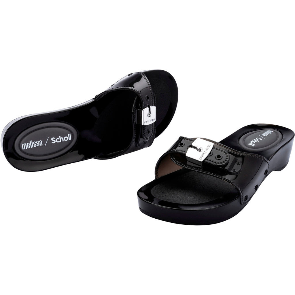 Melissa Melissa Pescura Heel x Scholl Ad SLIDE BS448 CLEAR BLACK
