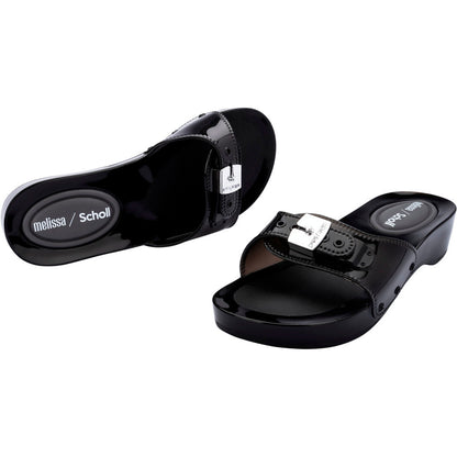 Melissa Melissa Pescura Heel x Scholl Ad SLIDE BS448 CLEAR BLACK