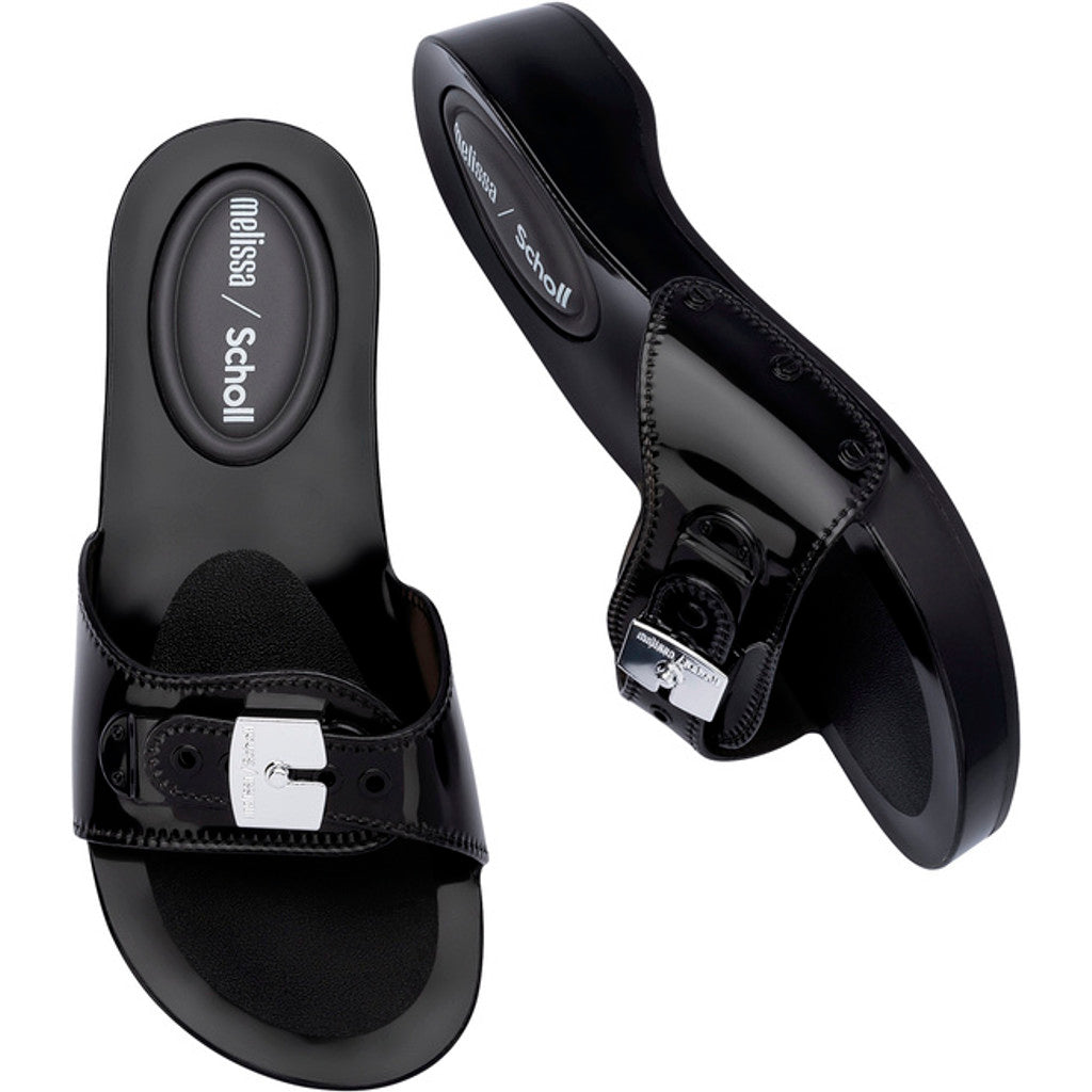 Melissa Melissa Pescura Heel x Scholl Ad SLIDE BS448 CLEAR BLACK