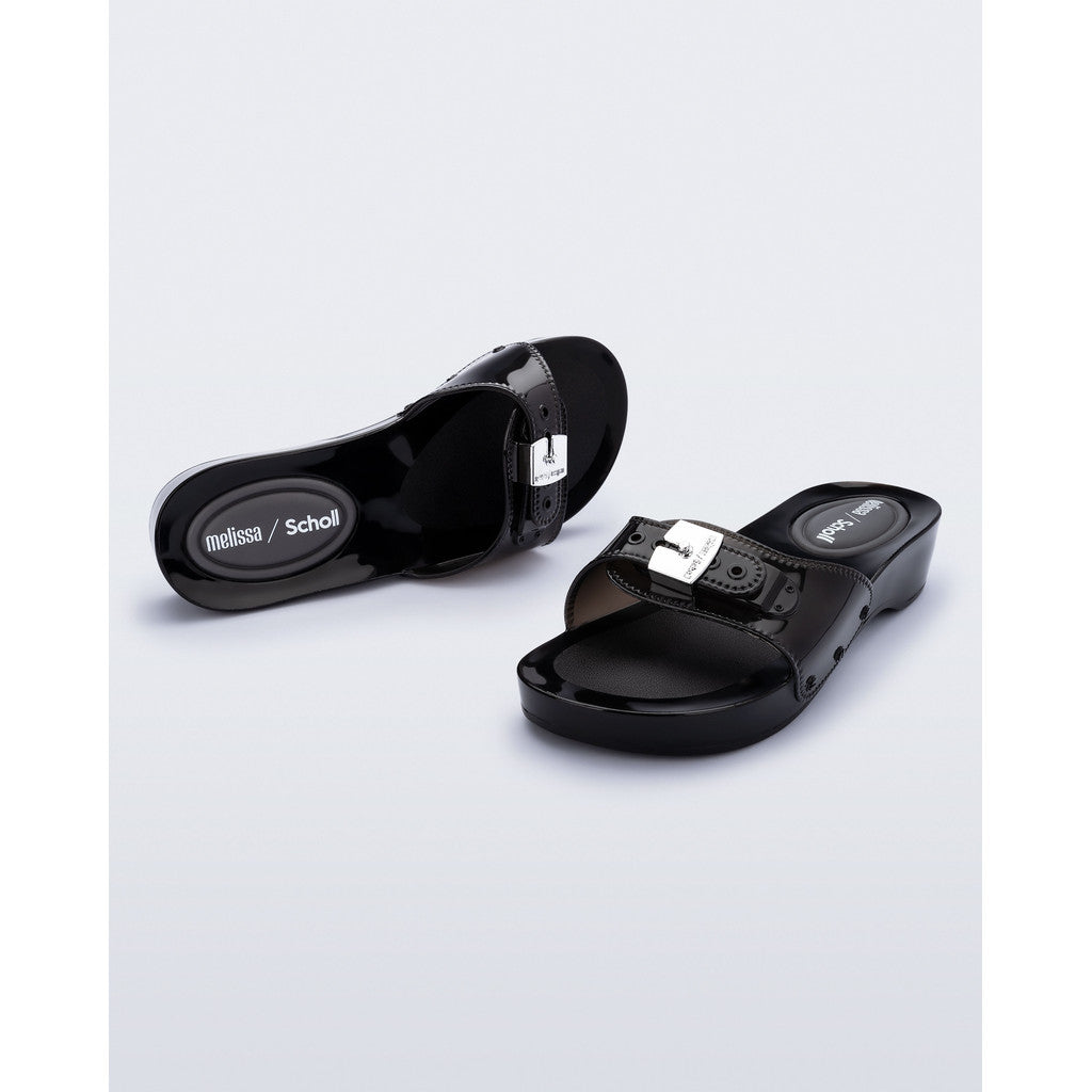 Melissa Melissa Pescura Heel x Scholl Ad SLIDE BS448 CLEAR BLACK