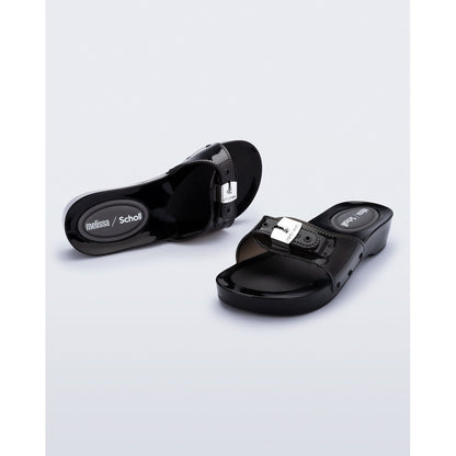 Melissa Melissa Pescura Heel x Scholl Ad SLIDE BS448 CLEAR BLACK