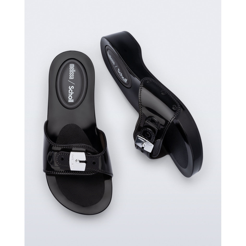 Melissa Melissa Pescura Heel x Scholl Ad SLIDE BS448 CLEAR BLACK