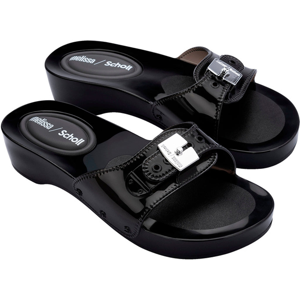 Melissa Melissa Pescura Heel x Scholl Ad SLIDE BS448 CLEAR BLACK
