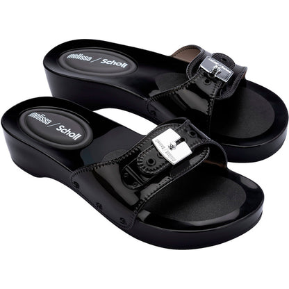 Melissa Melissa Pescura Heel x Scholl Ad SLIDE BS448 CLEAR BLACK