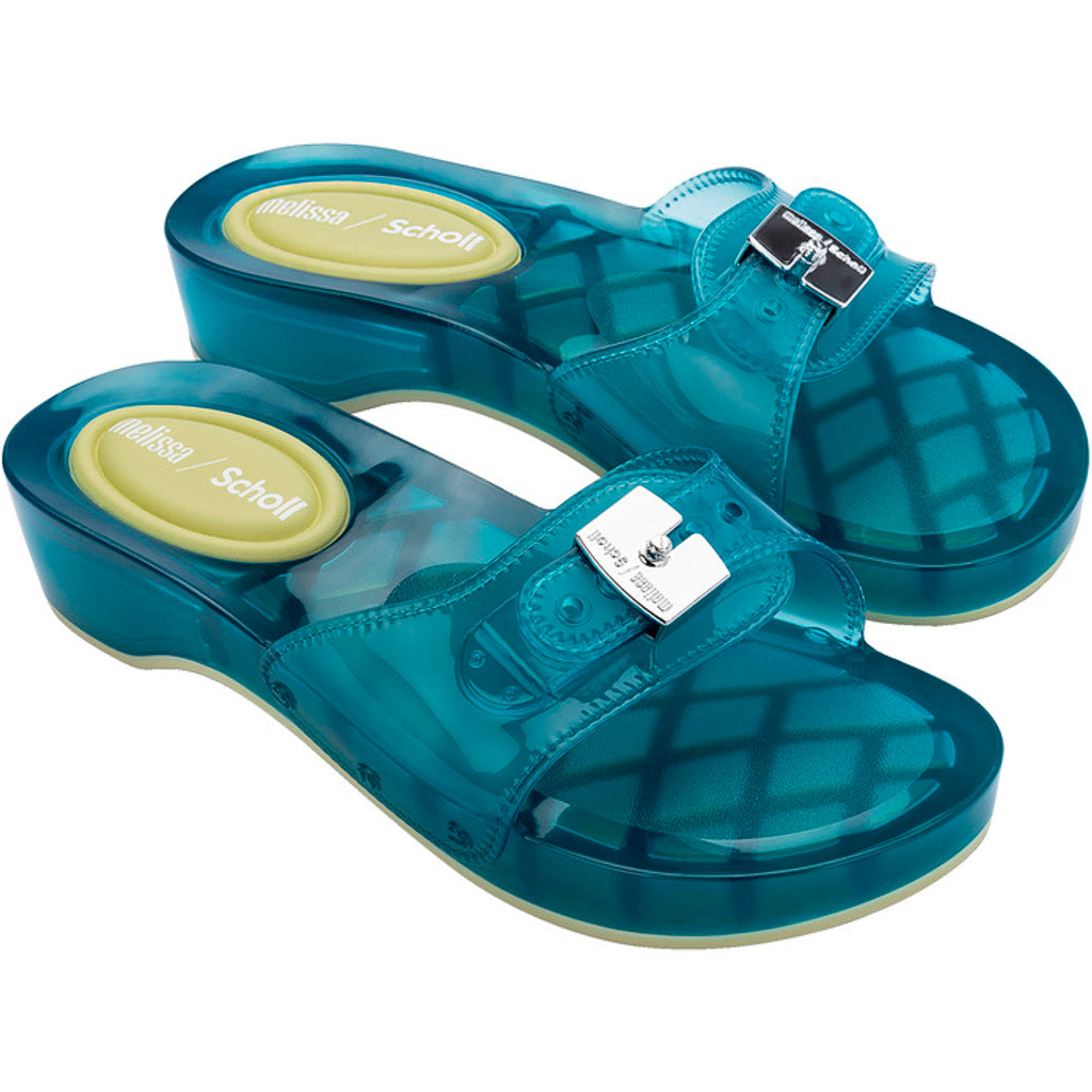 Melissa Melissa Pescura Heel x Scholl Ad SLIDE BS451 TRANSPARENT BLUE
