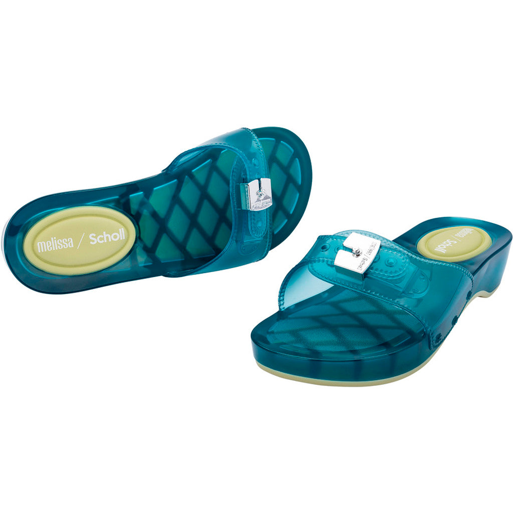 Melissa Melissa Pescura Heel x Scholl Ad SLIDE BS451 TRANSPARENT BLUE