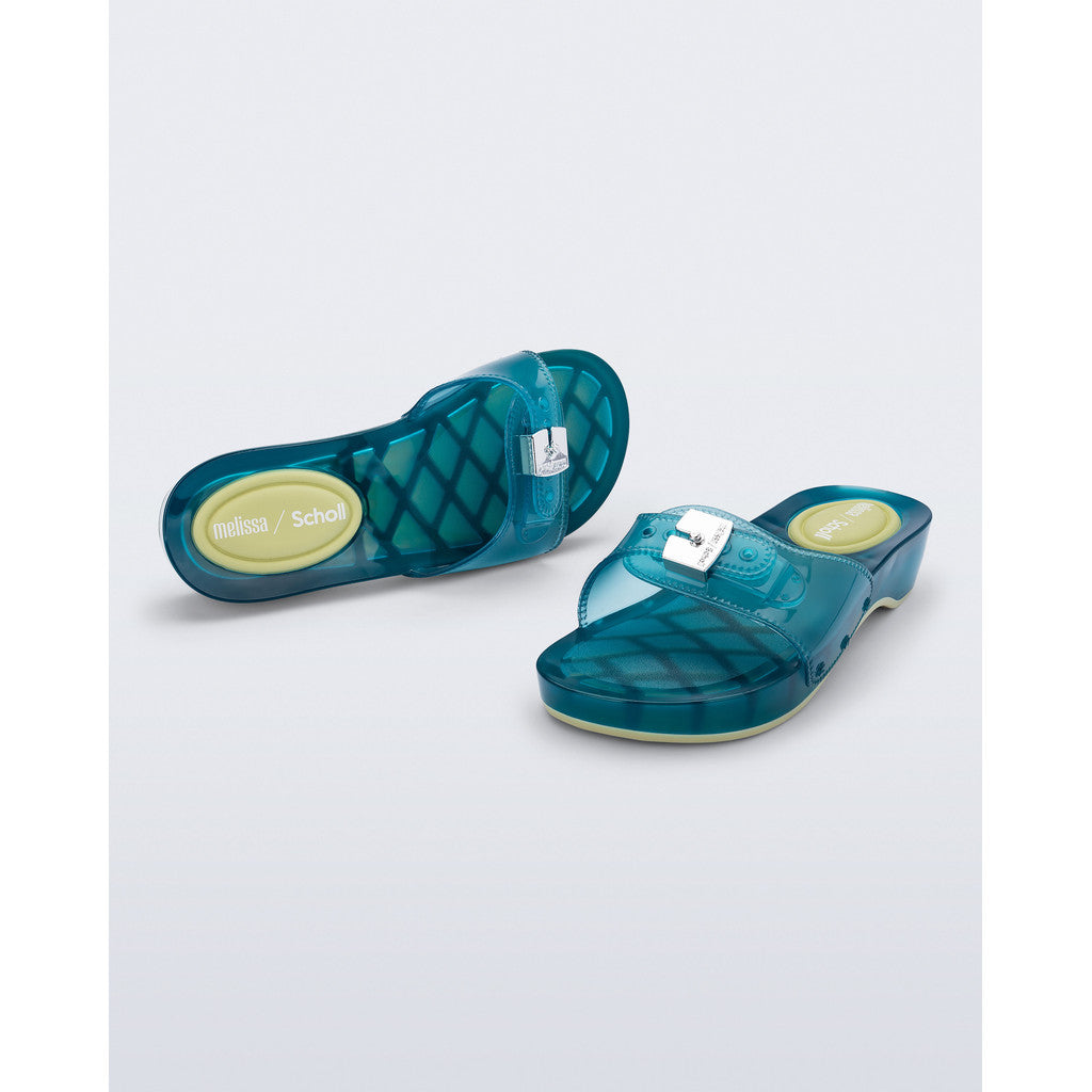 Melissa Melissa Pescura Heel x Scholl Ad SLIDE BS451 TRANSPARENT BLUE