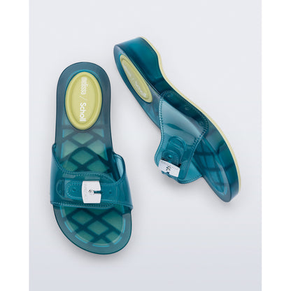 Melissa Melissa Pescura Heel x Scholl Ad SLIDE BS451 TRANSPARENT BLUE
