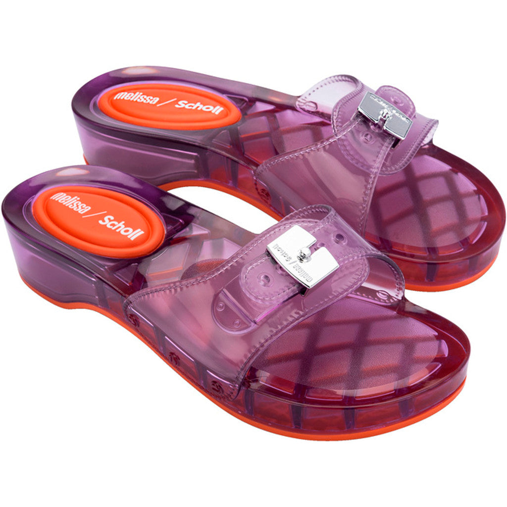 Melissa Melissa Pescura Heel x Scholl Ad SLIDE BS452 CLEAR LILAC