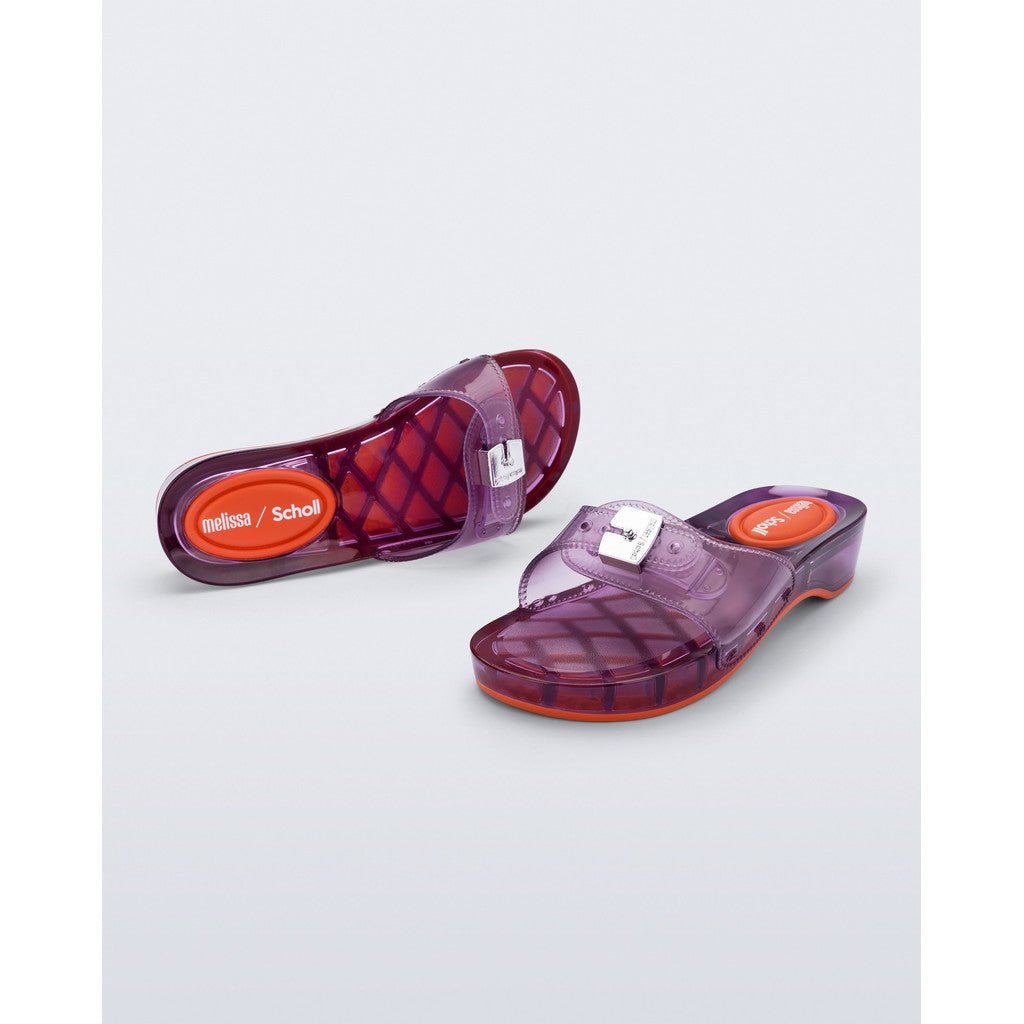 Melissa Melissa Pescura Heel x Scholl Ad SLIDE BS452 CLEAR LILAC
