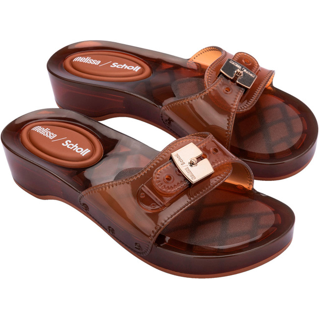 Melissa Melissa Pescura Heel x Scholl Ad SLIDE BU839 CLEAR BROWN
