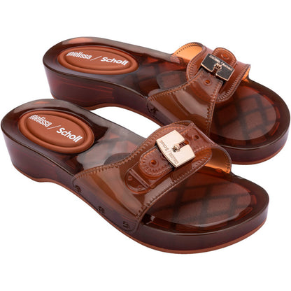 Melissa Melissa Pescura Heel x Scholl Ad SLIDE BU839 CLEAR BROWN
