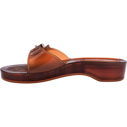 Melissa Melissa Pescura Heel x Scholl Ad SLIDE BU839 CLEAR BROWN