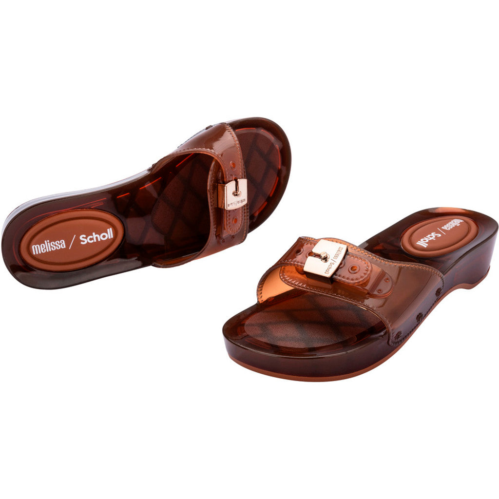 Melissa Melissa Pescura Heel x Scholl Ad SLIDE BU839 CLEAR BROWN