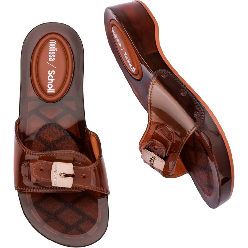 Melissa Melissa Pescura Heel x Scholl Ad SLIDE BU839 CLEAR BROWN