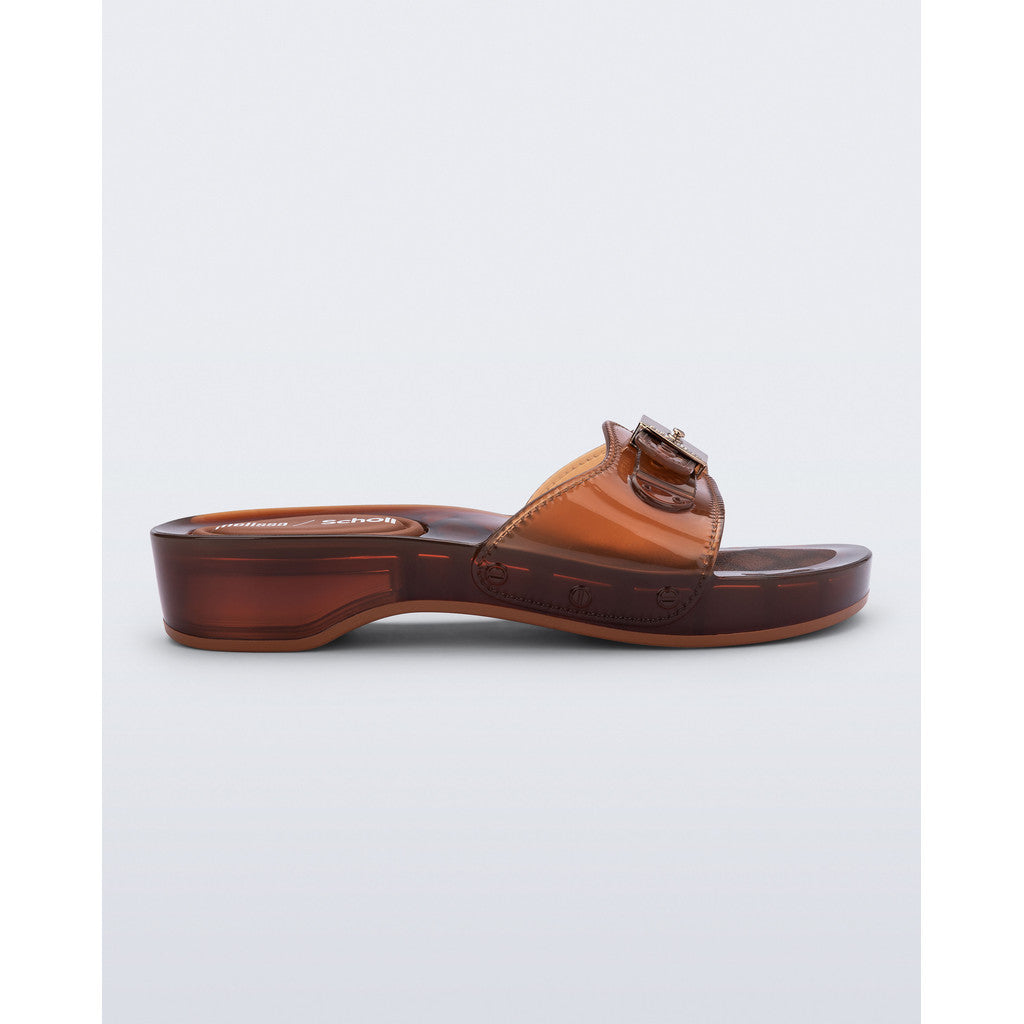 Melissa Melissa Pescura Heel x Scholl Ad SLIDE BU839 CLEAR BROWN