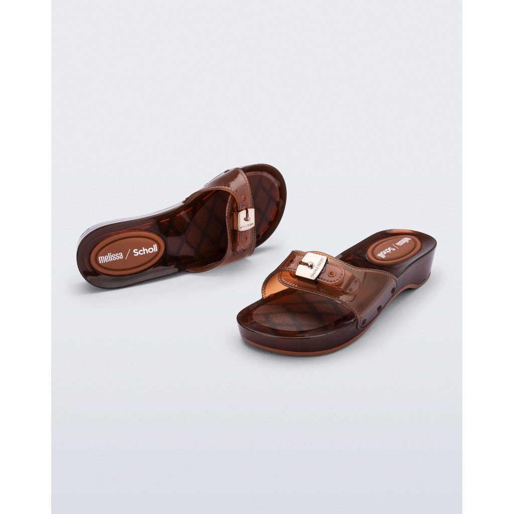Melissa Melissa Pescura Heel x Scholl Ad SLIDE BU839 CLEAR BROWN