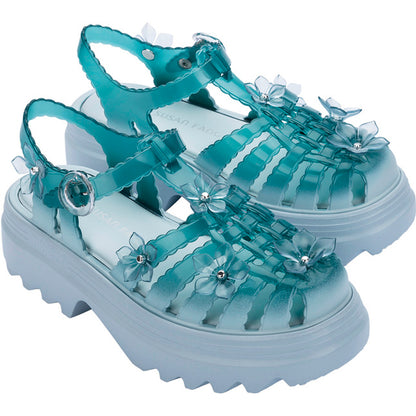 Melissa Melissa Possession Platform Sakura x Susan Fang Ad. PLATFORM BU733 BLUE/TRANSPARENT GREEN