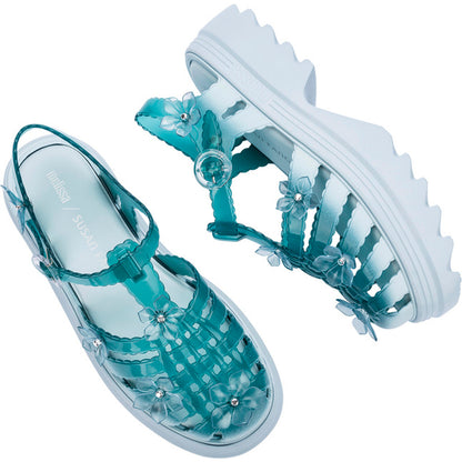 Melissa Melissa Possession Platform Sakura x Susan Fang Ad. PLATFORM BU733 BLUE/TRANSPARENT GREEN