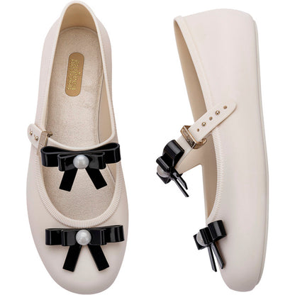 Melissa Melissa Soft Ballerina Bow AD SANDAL BE620 BEIGE/BLACK