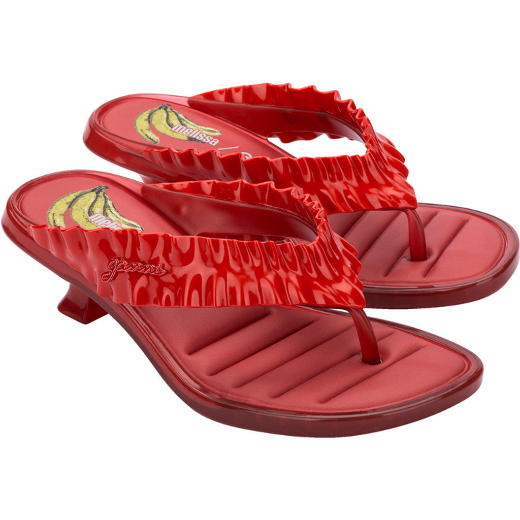 GANNI Melissa Thong Kitten Heel x Ganni AD  BX377 RED