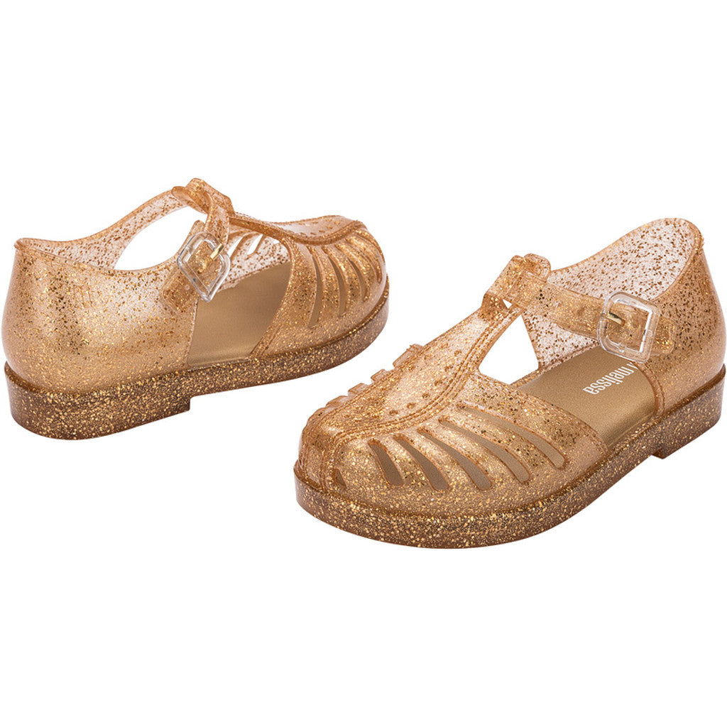 Mini Melissa Mini Melissa Aranha 79 II BB SANDAL BX210 BEIGE GLITTER BRONZE