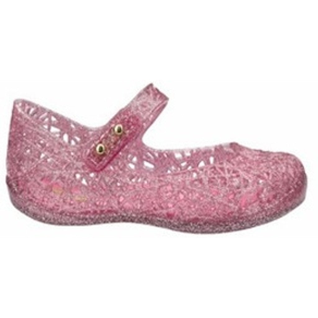 Mini Melissa Mini Melissa Campana Zig Zag VI SP BB BALLERINA 3728 PINK/GLITTER SILVER